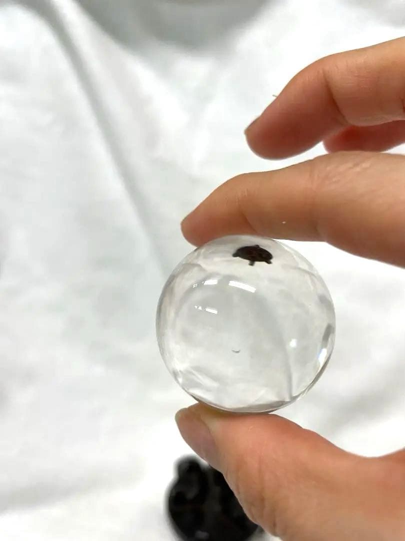 美品☆水晶玉　37mm 台座付き