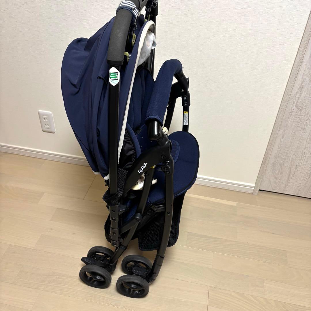 美品★説明書　レインカバー付き　Aprica アップリカ カルーンエアー 紺
