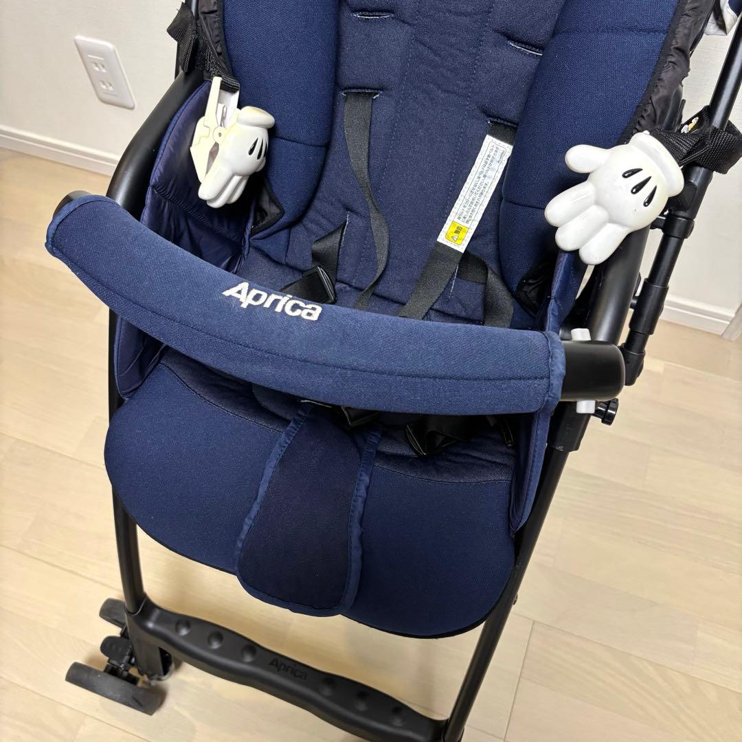 美品★説明書　レインカバー付き　Aprica アップリカ カルーンエアー 紺