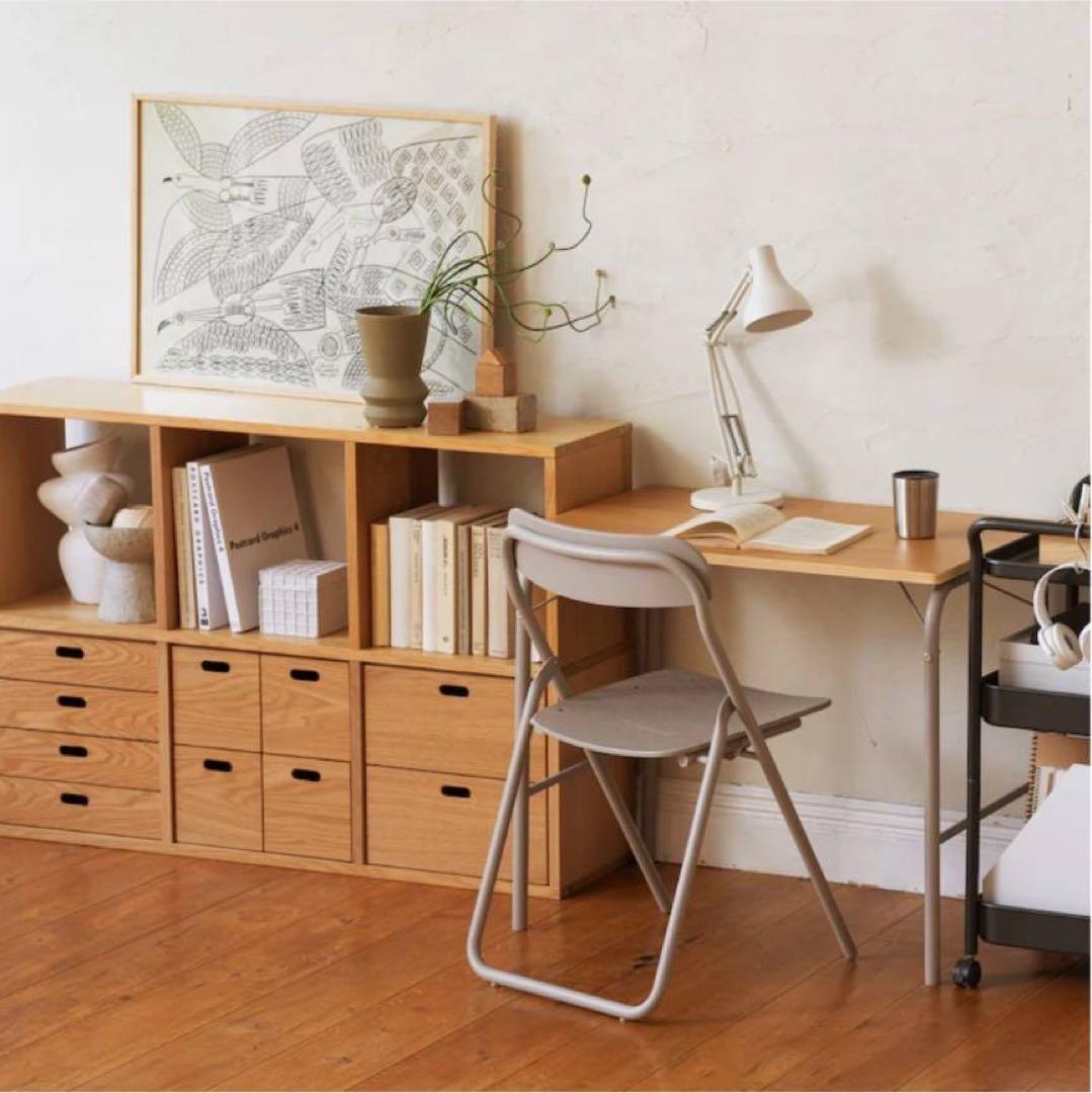 ■送料込■無印 スタッキングシェルフ オーク 木製棚 ラック BOX 家具