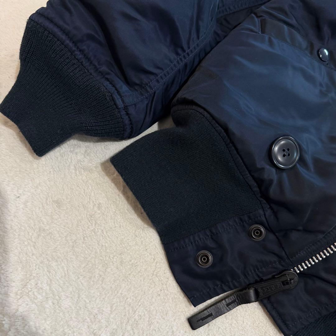 アルファインダストリーズ N-2B 短丈 Y2K ボア ファー ネイビー M