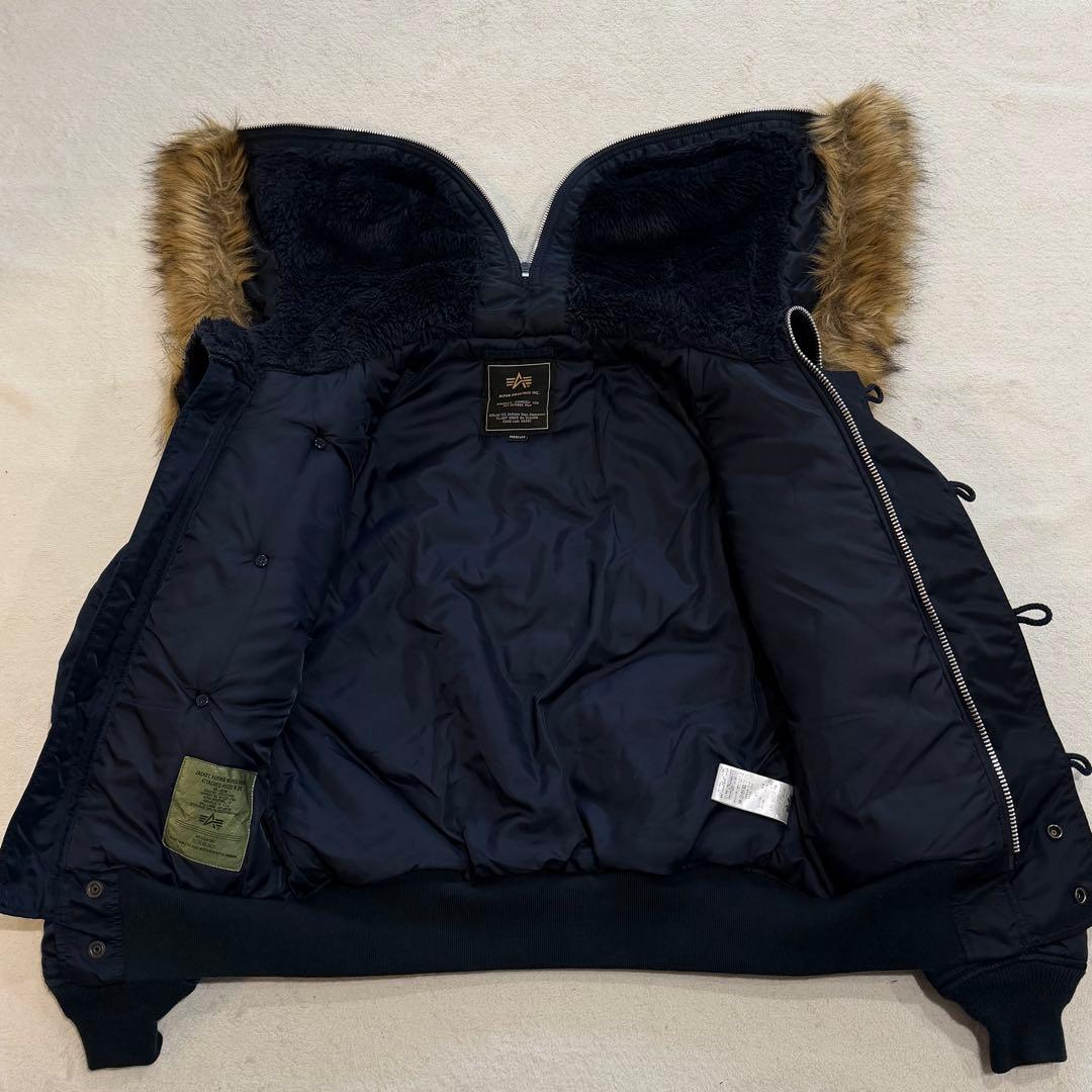 アルファインダストリーズ N-2B 短丈 Y2K ボア ファー ネイビー M