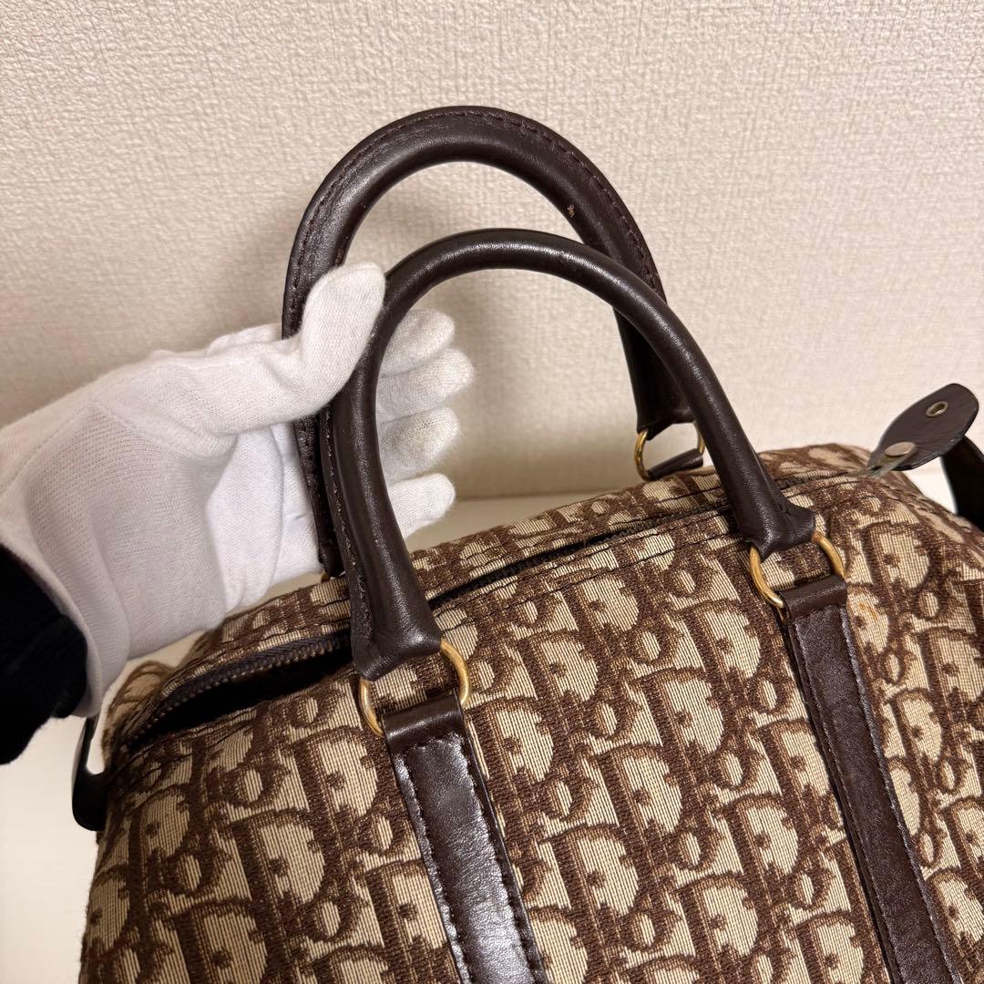 クリスチャンディオール Dior トロッター柄 ミニボストンバック