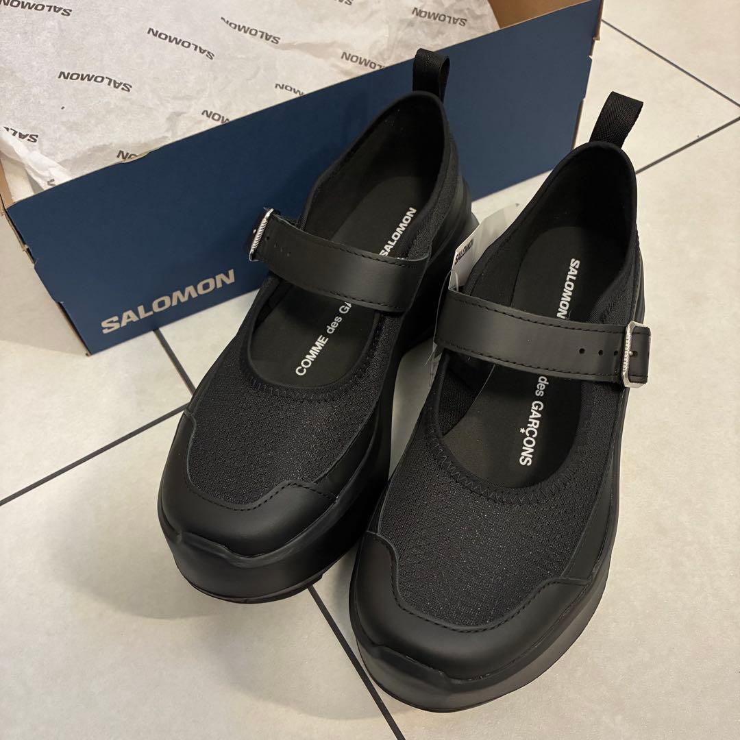 SALOMON COMME des GARCONS ブラック スニーカー24cm