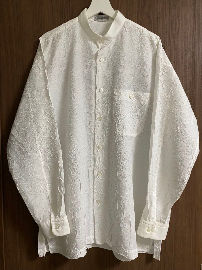 イッセイミヤケ ホワイト 長袖 シワ加工