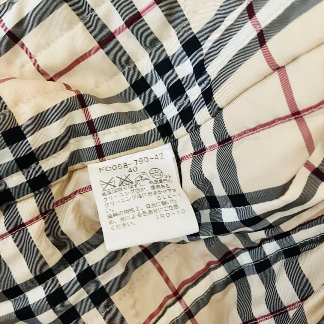 【美品】バーバリーロンドン トレンチコート ショート ファー ノバチェック 40