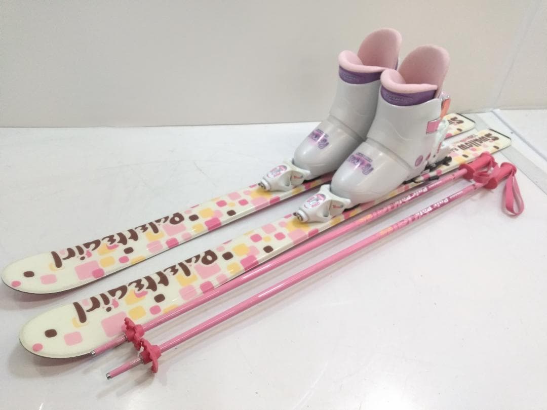 女の子 ジュニアスキー4点セット スワロー 120cm ブーツ 22cm ◇