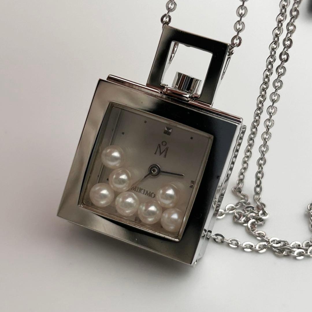 【新品電池 稼働】MIKIMOTO ペンダントウォッチ MOP 首掛け パール