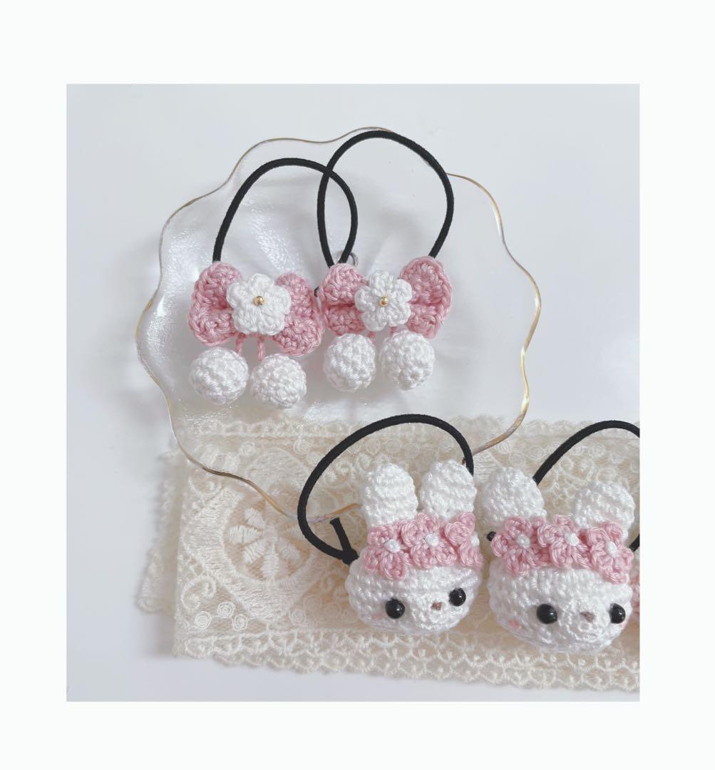 ハンドメイドベビーヘアクリップ  ヘアゴム　flower様
