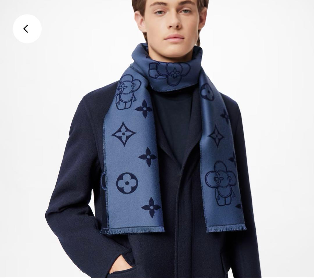 LOUIS VUITTON ウール マフラー モノグラム