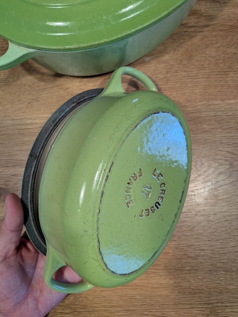 LE CREUSET ホーロー鍋セット グリーン 大小