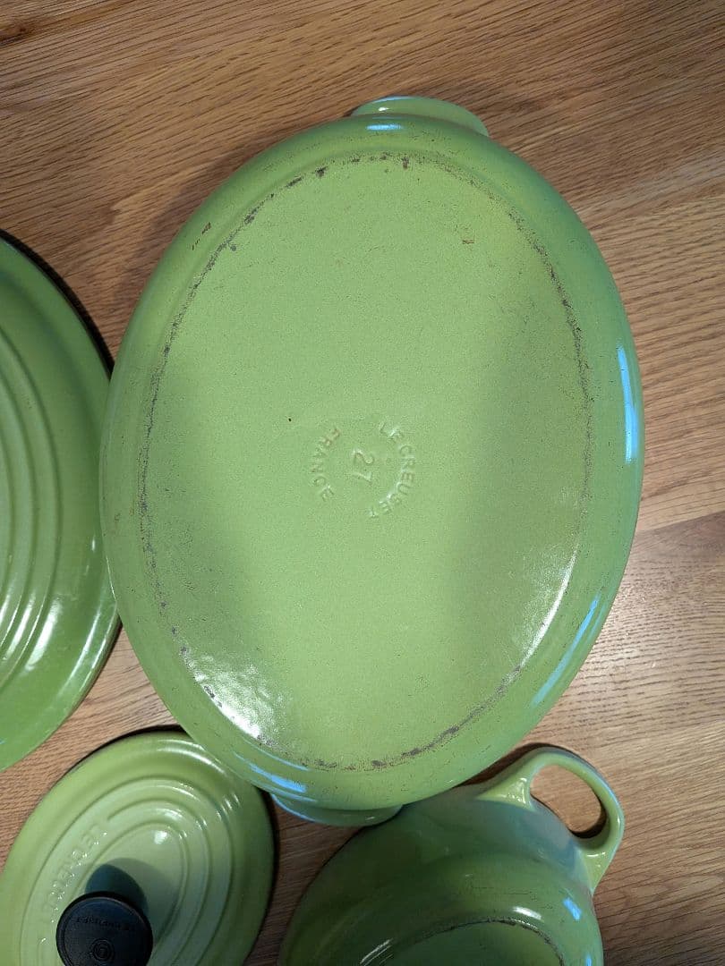 LE CREUSET ホーロー鍋セット グリーン 大小