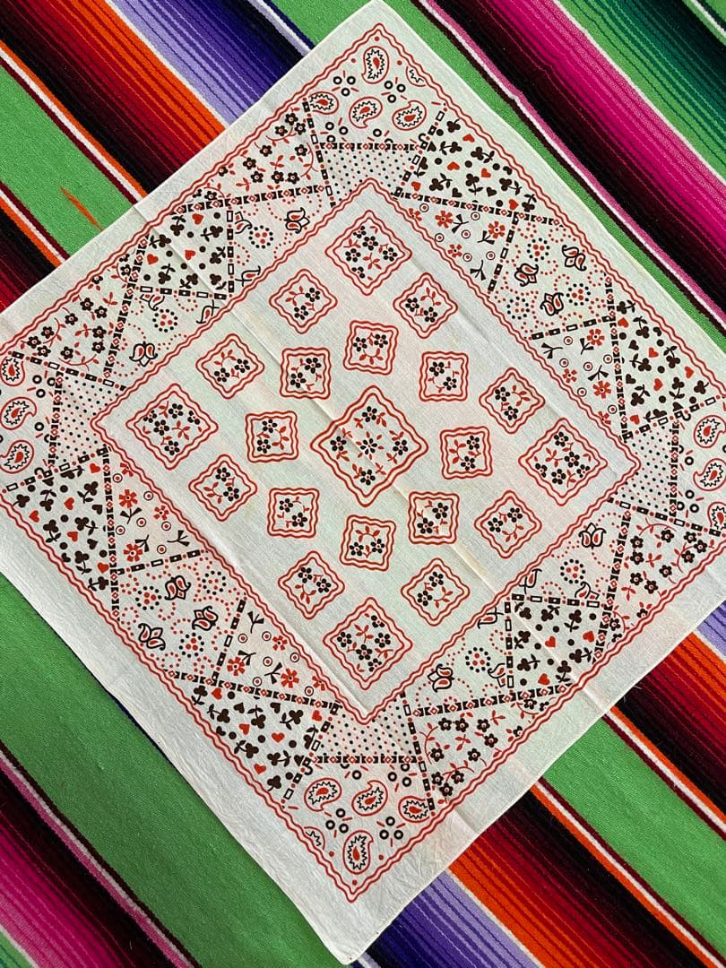 【van'z 】60s USA製 バンダナ PARIS クッキー