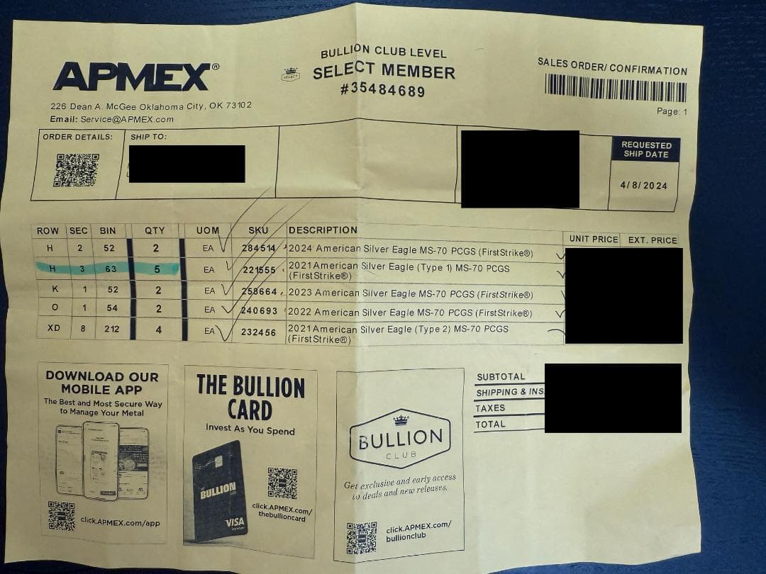 2021～2024年(新品)イーグル銀貨　PCGSS MS70セット