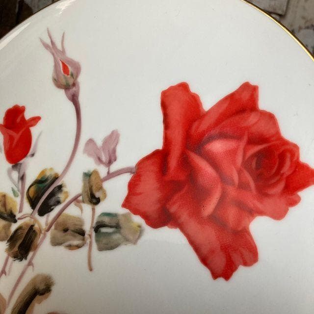 50sヴィンテージ*オールドノリタケ*古い 飾り皿*井上武 画伯*薔薇 プレート