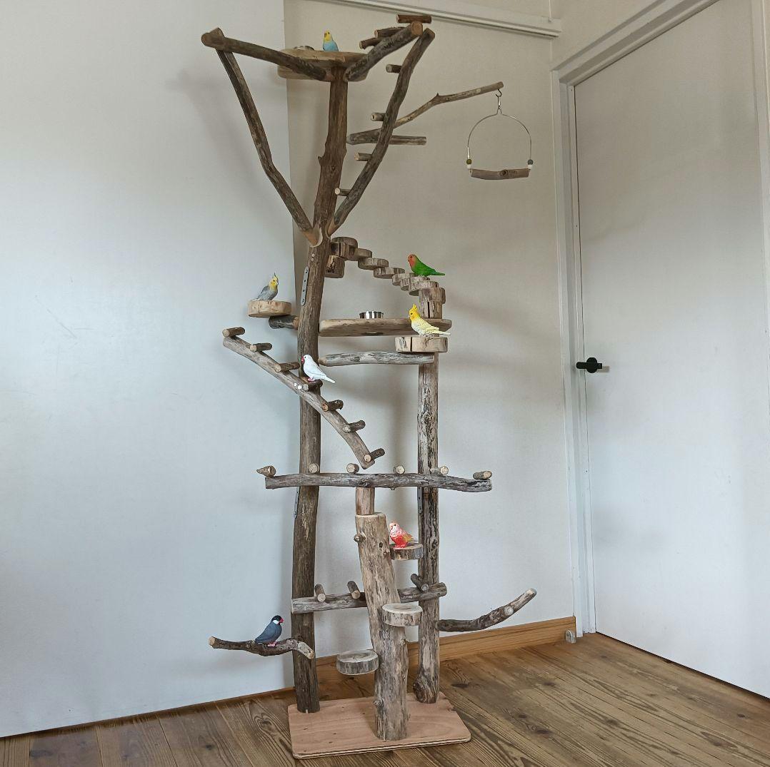 バードアスレチックジム大型 ① 天然木 自然木 流木 インコ おもちゃ