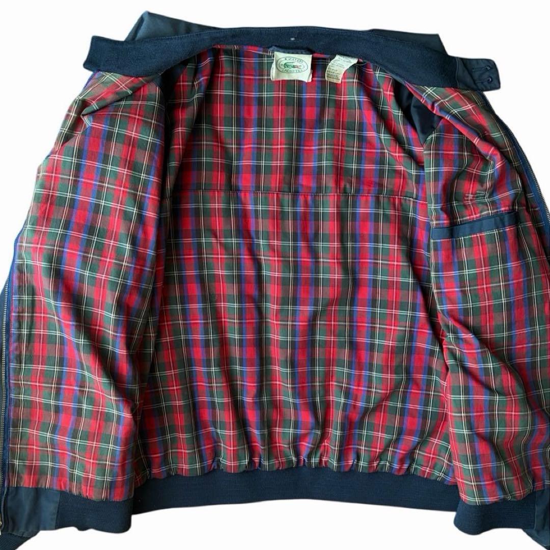 90s IZOD LACOSTE スウィングトップ ハリントンネイビー　チェック