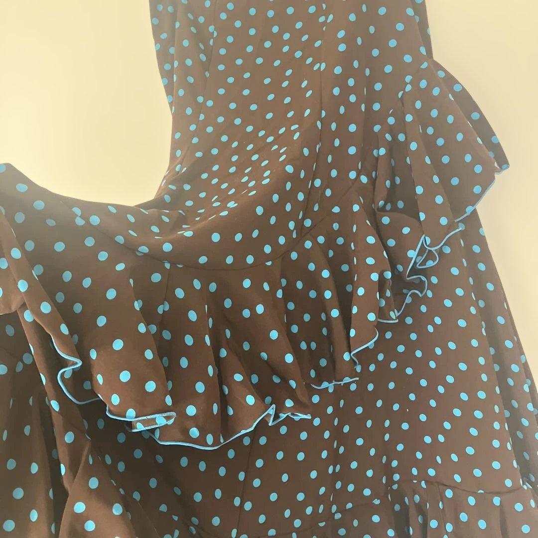 IBERIA.S.A フラメンコ HERMOSA⭐️フリル付き茶色水玉　花柄フレア