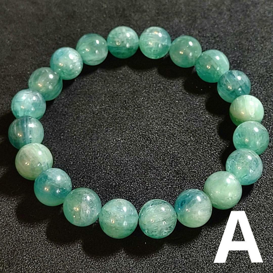 ★クリアグリーンカイヤナイト 10.5ミリ珠 ブレスレットA(SA)