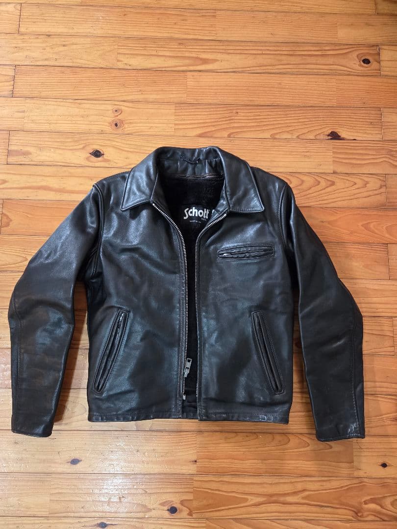 Schott 【人気ブランド】 　シングルレザー ジャケット 　ブラック