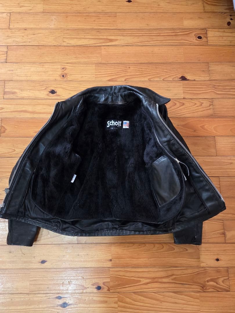 Schott 【人気ブランド】 　シングルレザー ジャケット 　ブラック