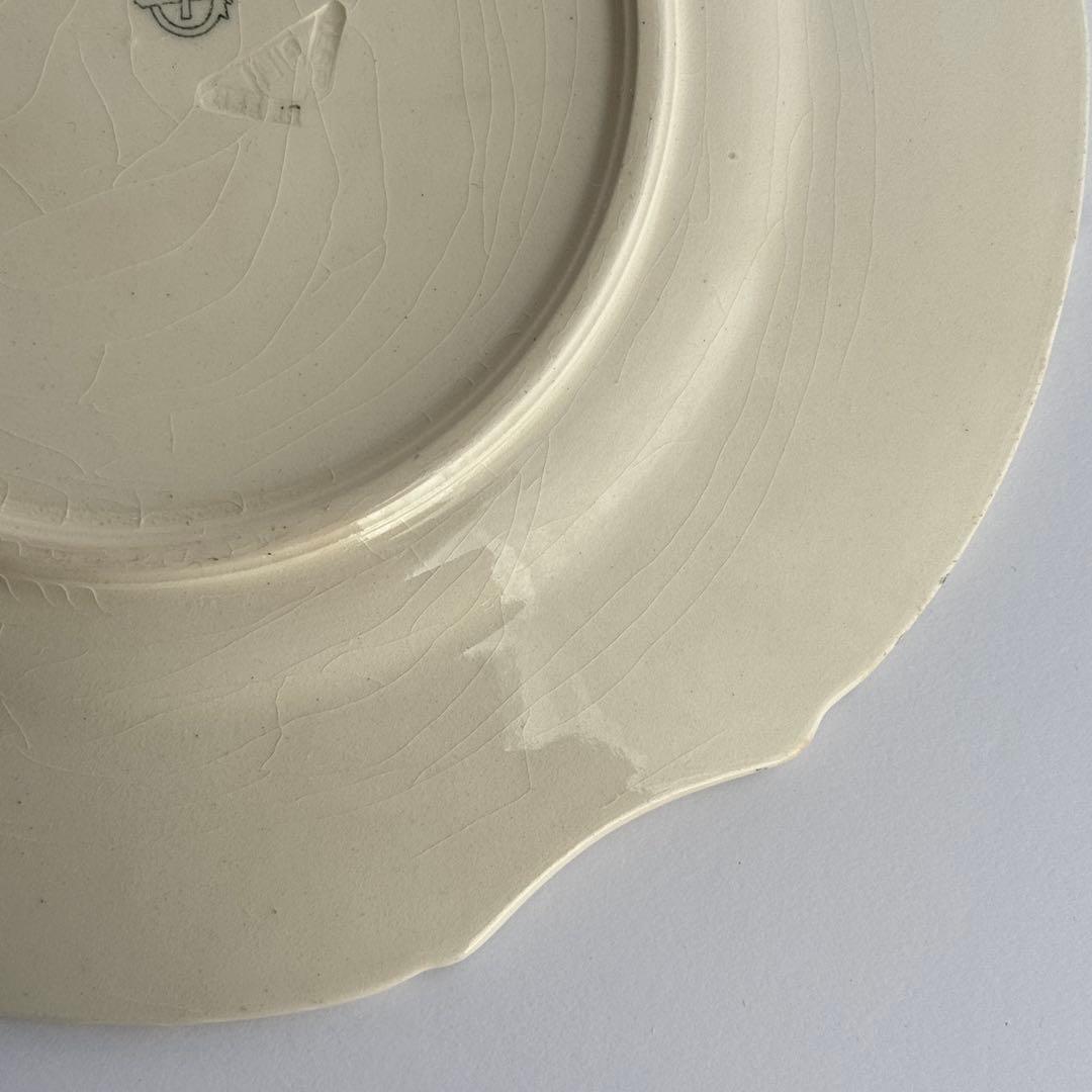 訳あり　フランスアンティーク　Gien ジアン レリーフ　デザートプレート