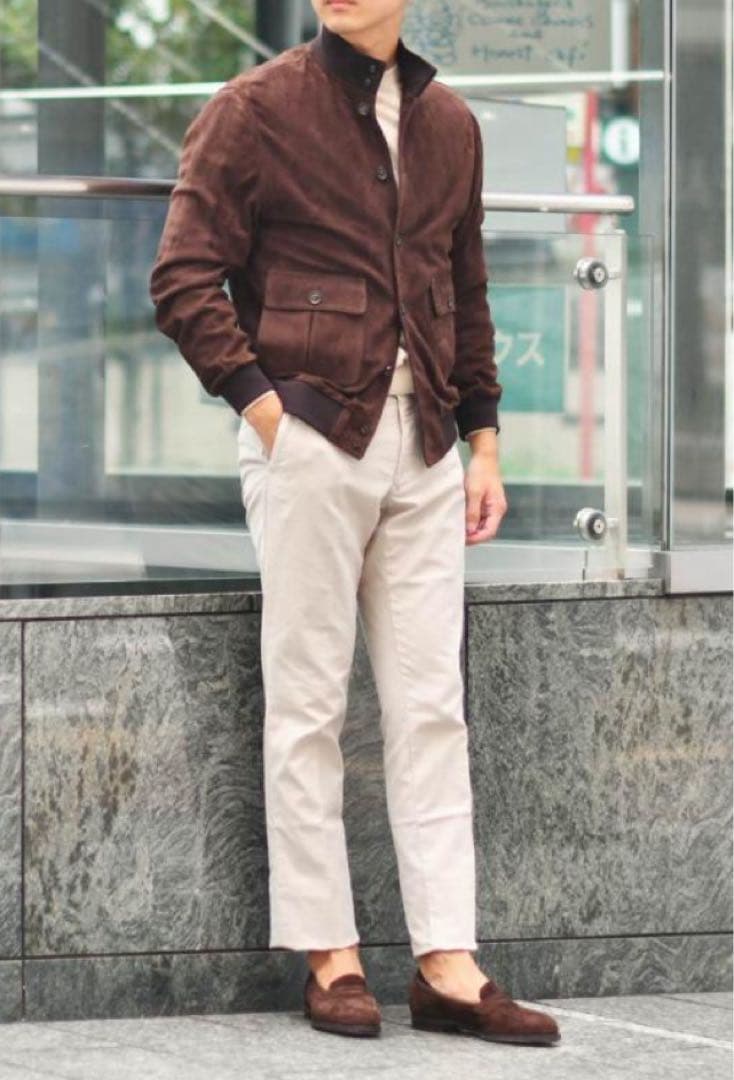 n*s様 20万 秋冬 アルテア スエード レザー ジャケット ブラウン 茶 最