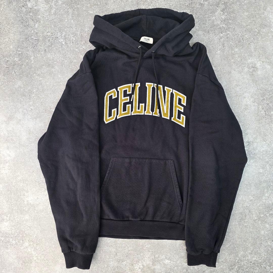 チョコバナナページ　ルーズ　ロゴ　プリント ブラック フード付き　パーカー