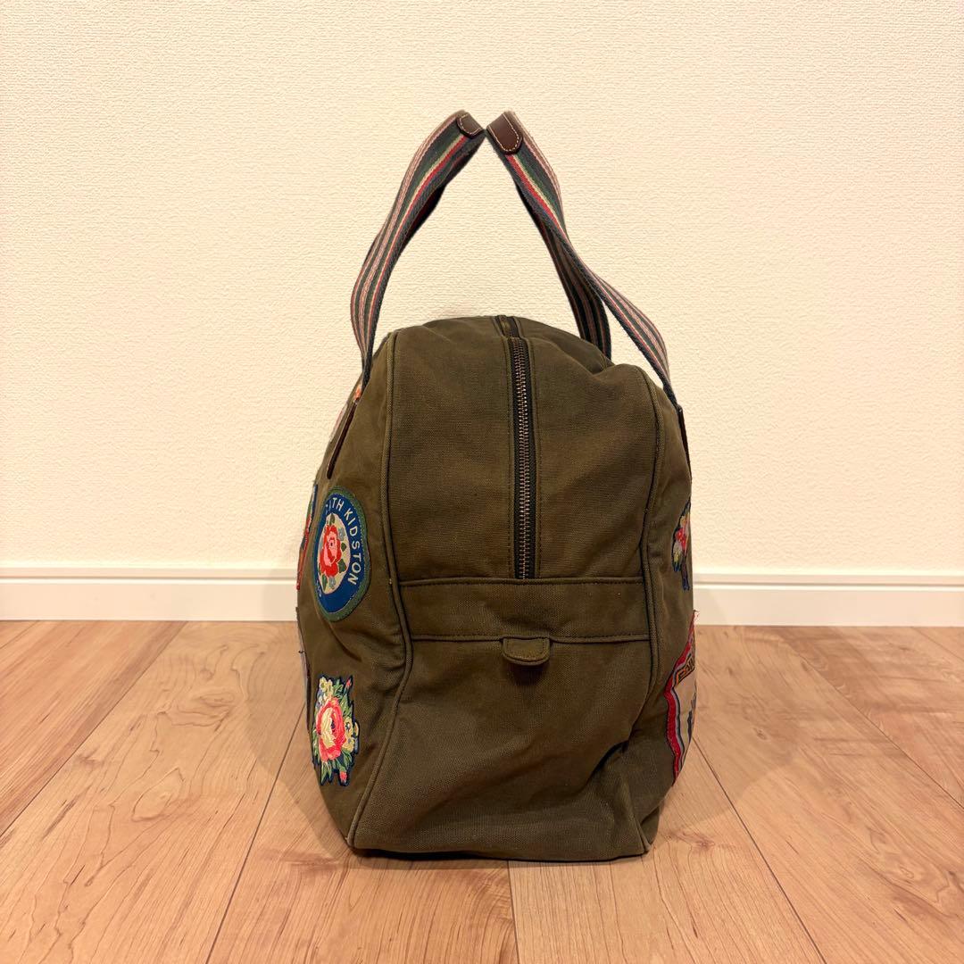 ⭐️キャスキッドソン　限定品‼️　キャンバスボストンバッグ　ワッペン　カーキ