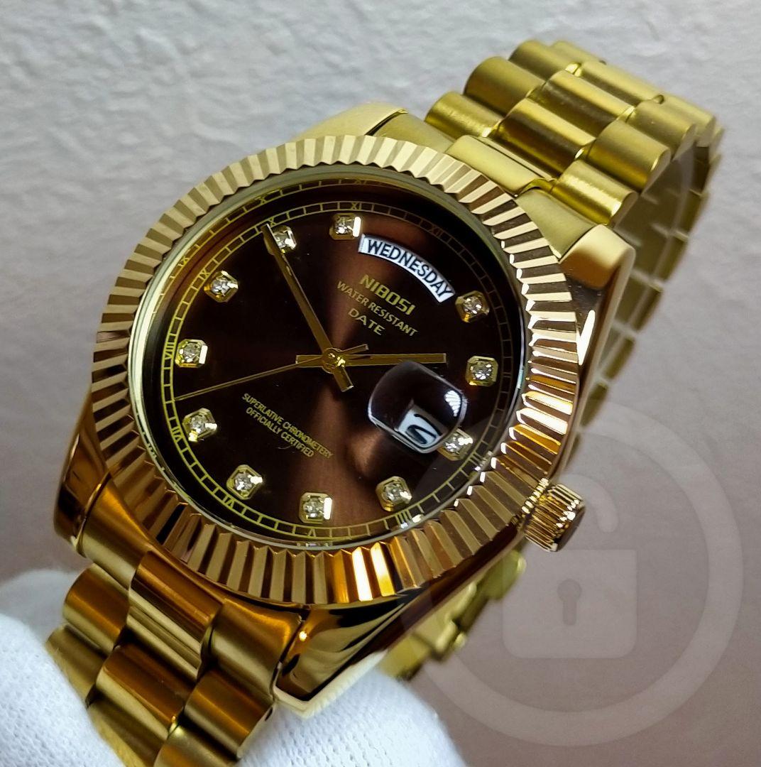 専用ご予約品【ディープブラウン文字盤/新品】デイデイト機能 10P