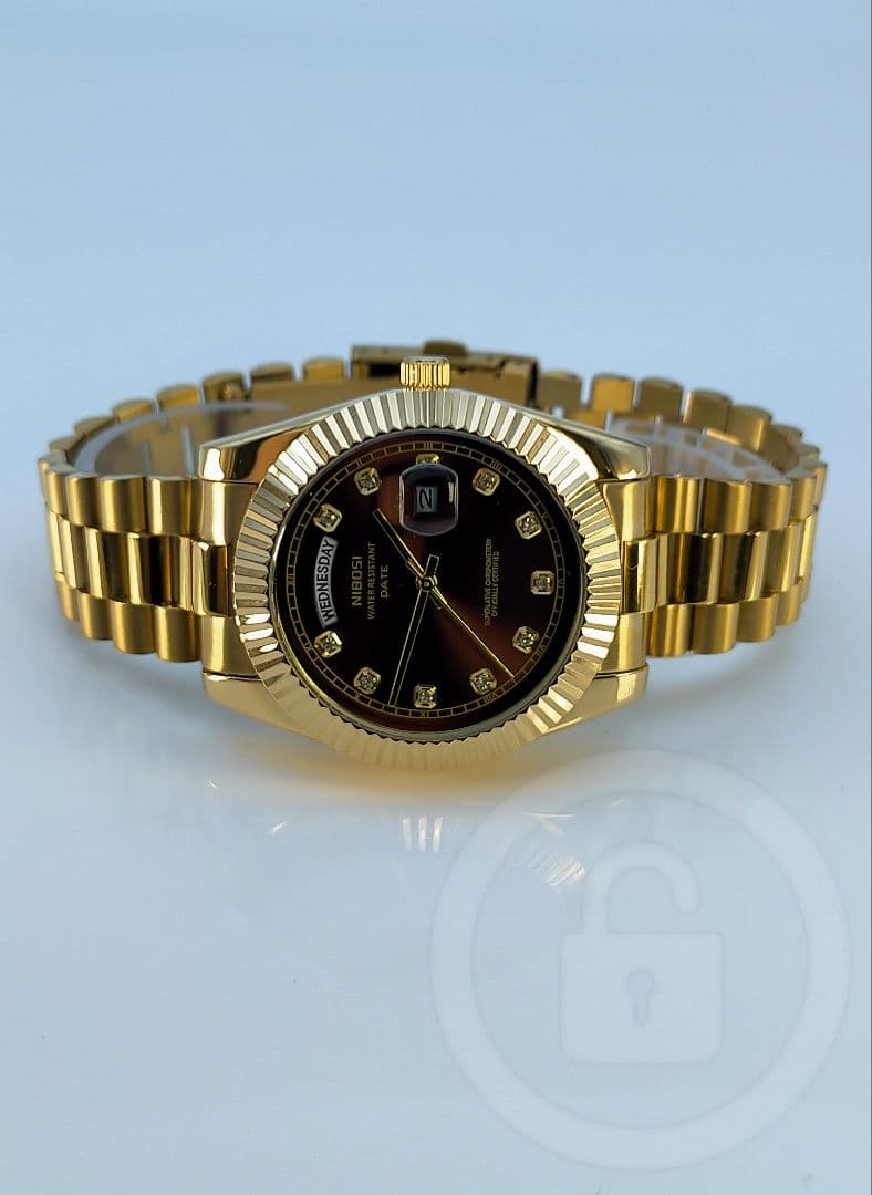 専用ご予約品【ディープブラウン文字盤/新品】デイデイト機能 10P