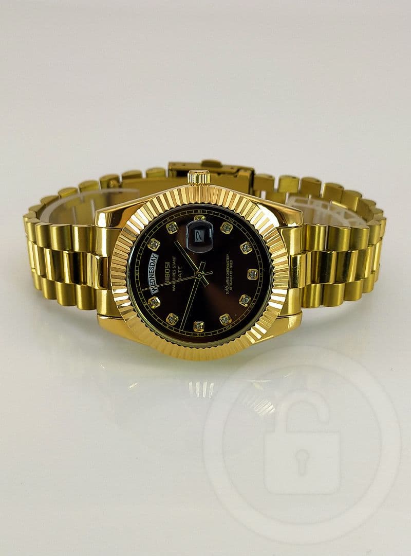 専用ご予約品【ディープブラウン文字盤/新品】デイデイト機能 10P