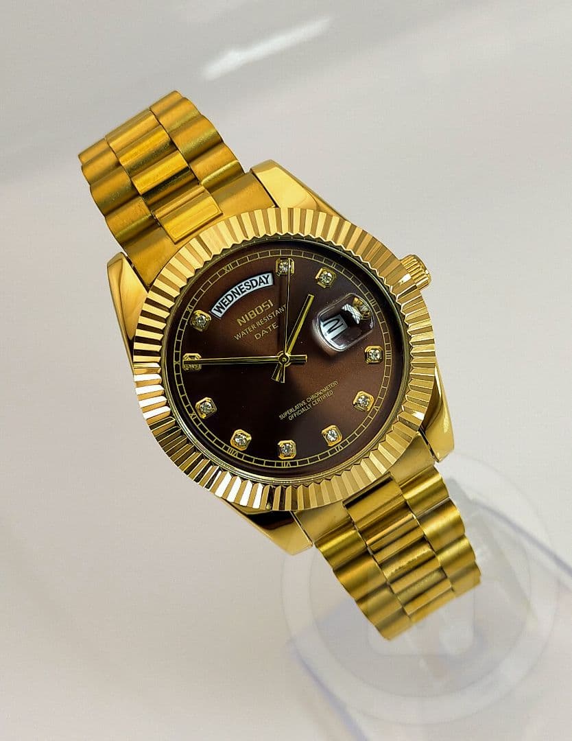 専用ご予約品【ディープブラウン文字盤/新品】デイデイト機能 10P