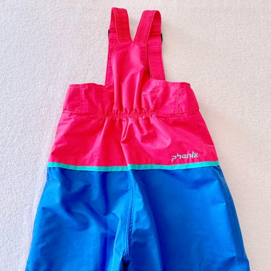 ジュニア　140 150 スキー　スノボ　上下　ドット　ブルー　サイズ調整