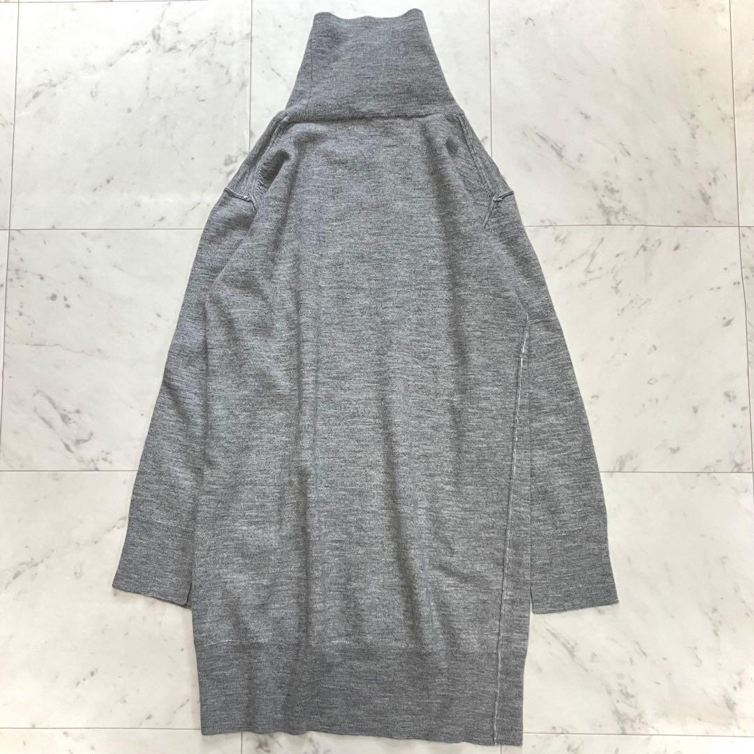 美品 ウィムガゼット ウールカシミヤ ハイネックニット チュニック丈 グレー