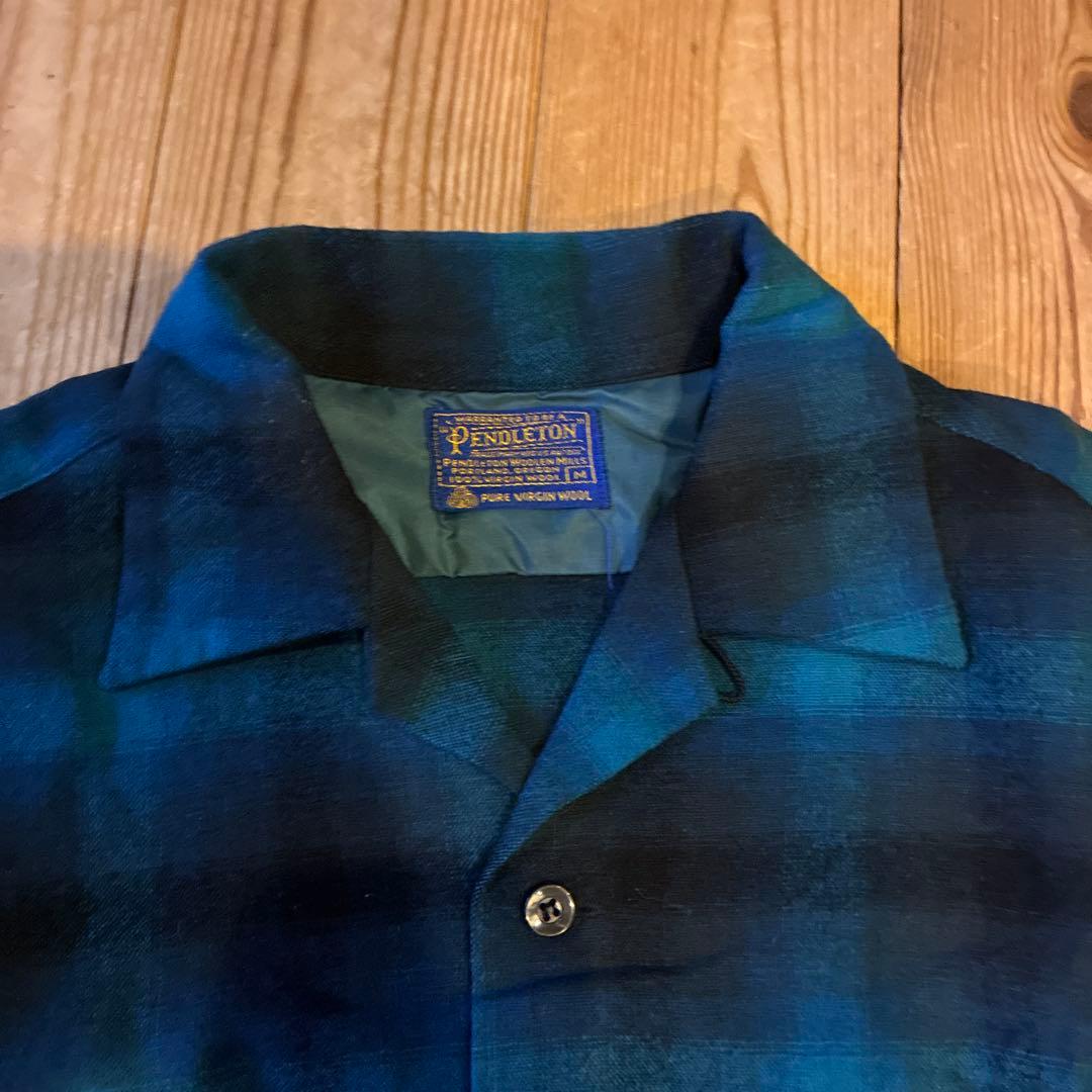 混*淵様 ペンドルトン ボードシャツ オンブレ 実寸L 表記M ヴィンテージブル