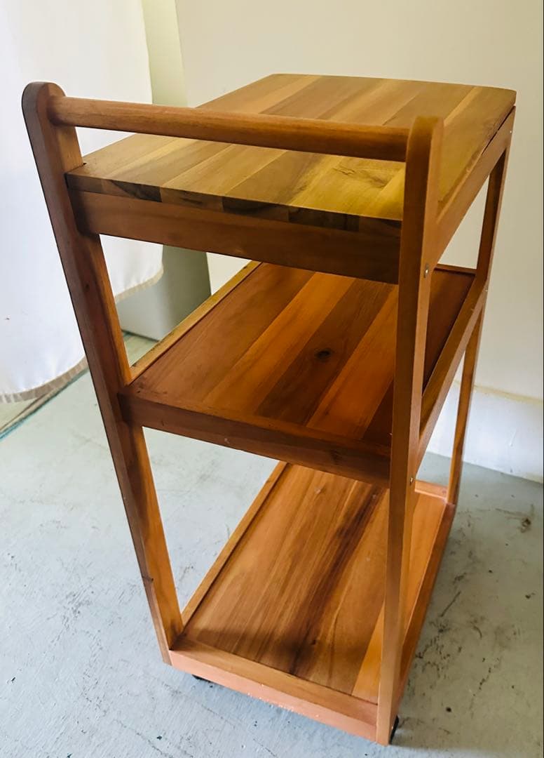 美品廃盤 IKEA キャスター付き　キッチンワゴン アカシア無垢材