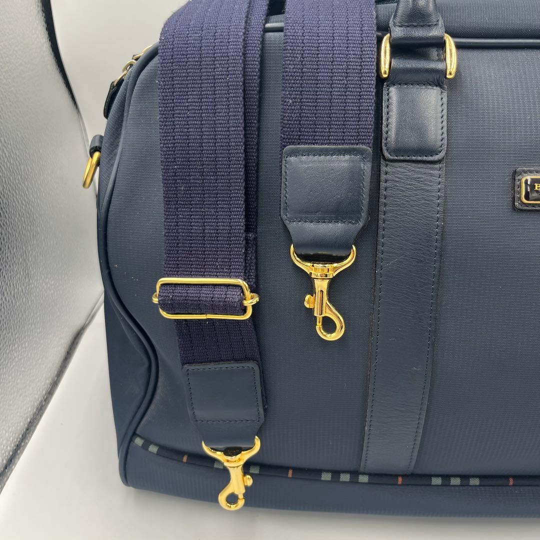 バーバリーゴルフ ボストンバッグ 2way ノバチェック PVC ネイビー