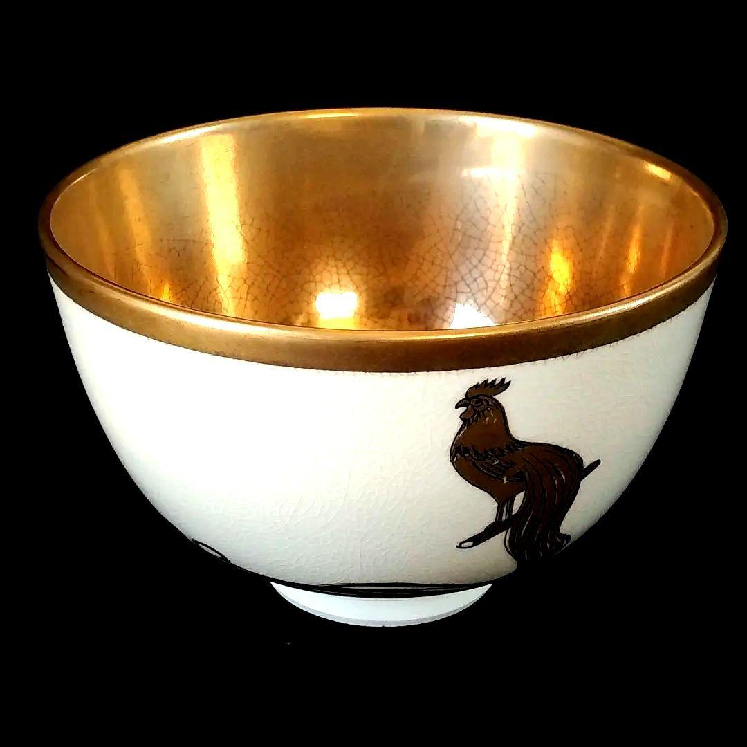 幸泉窯 金彩 孔雀 抹茶茶碗 1客 抹茶碗 茶道具