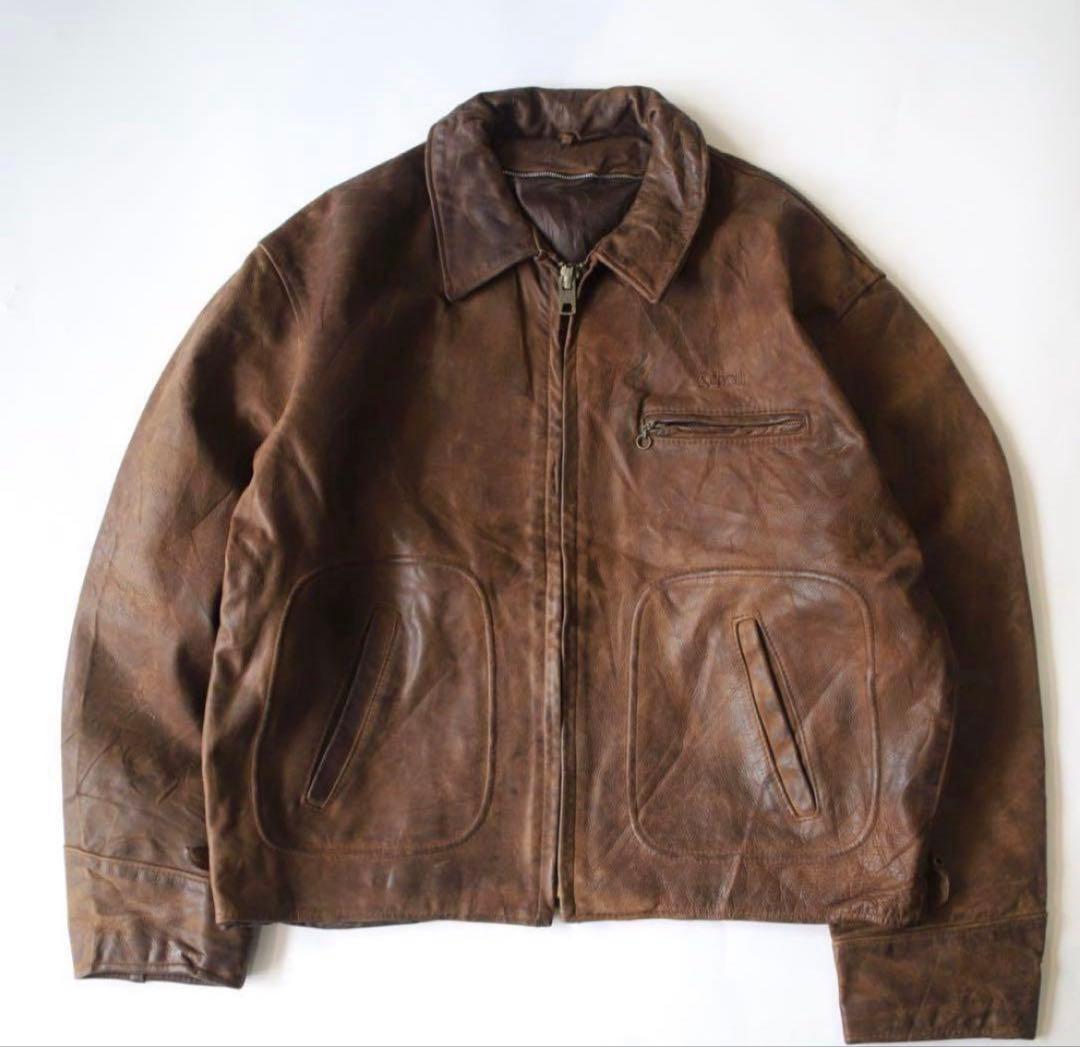 90s USA製 Schott ドリズラー レザージャケット ブルゾン アメリカ