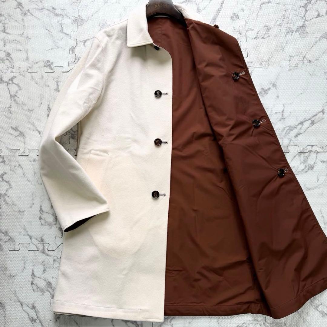 極美品✨キーレッド×ロロピアーナ カシミヤ100% リバーシブル コート 48