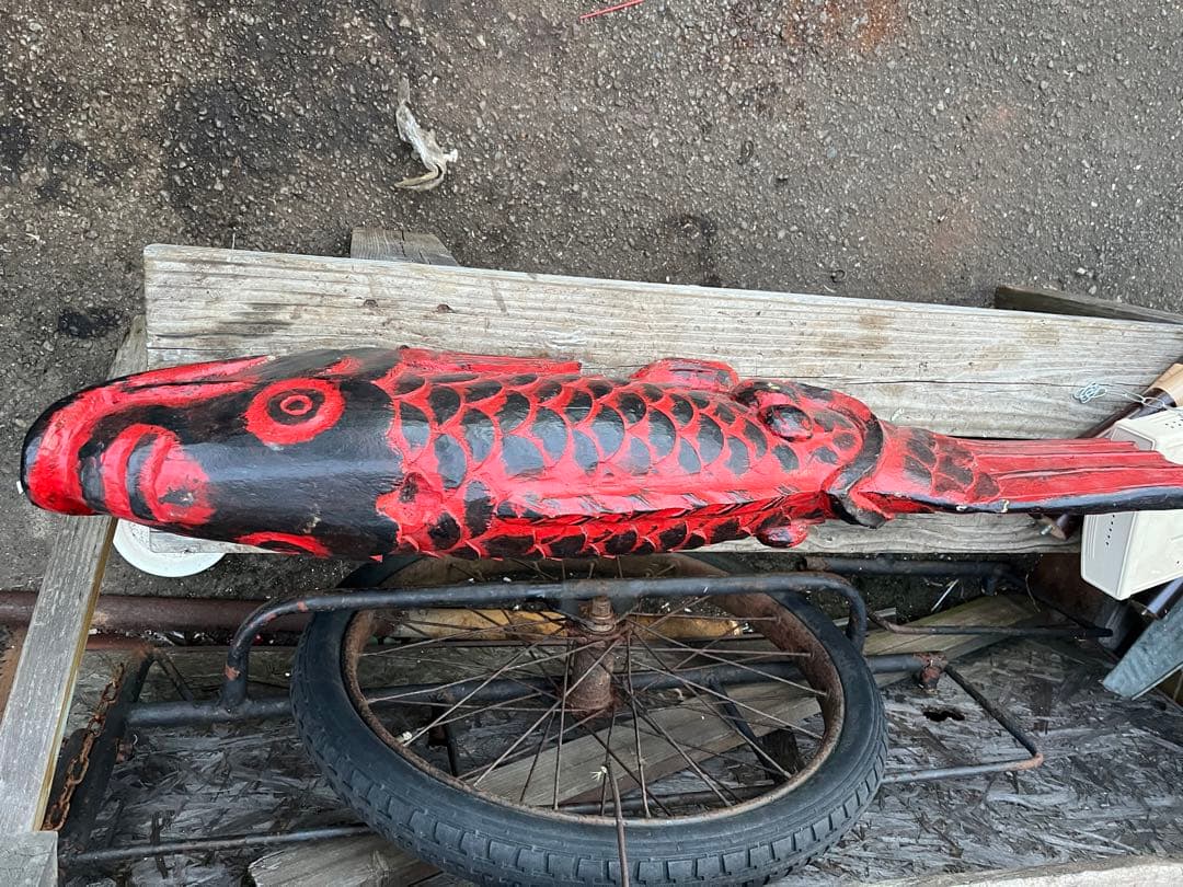 自在鉤横木、鯉の自在鉤、鯉の木彫り、木彫りの鯉、鯉の置き物