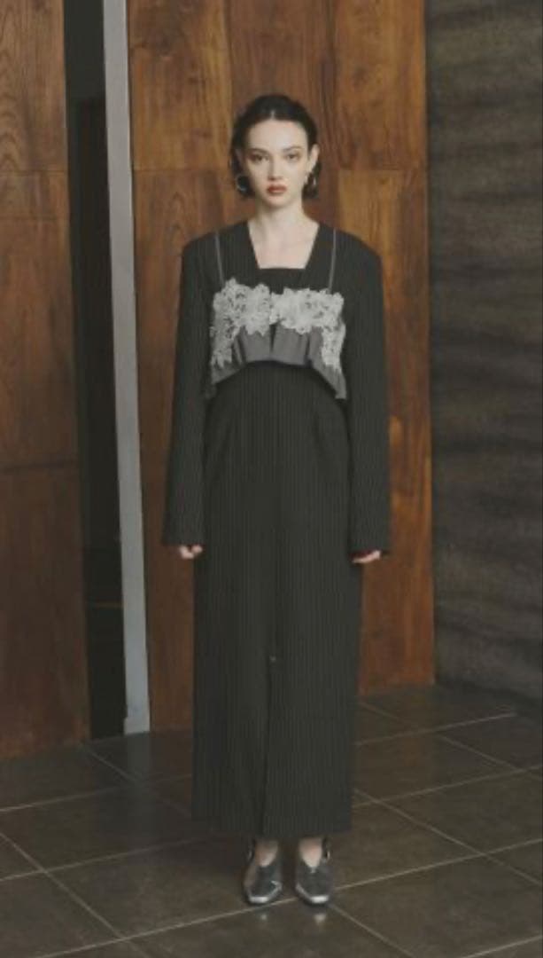 andresd ピンストライプテイラードビスチェドレス