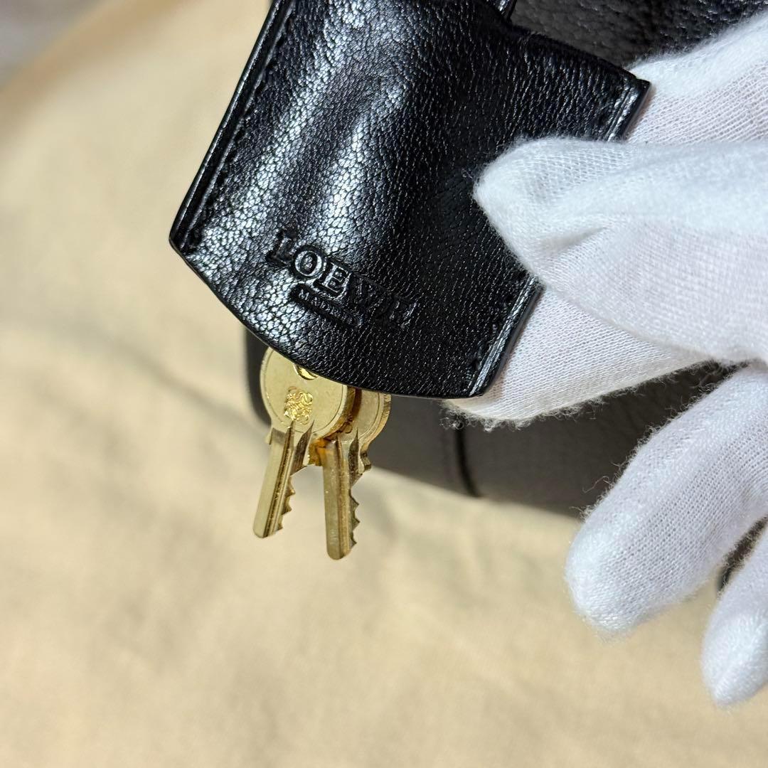 極美品✨LOEWE ロエベ アマソナ 36 ハンドバッグ レザー シボ革　黒