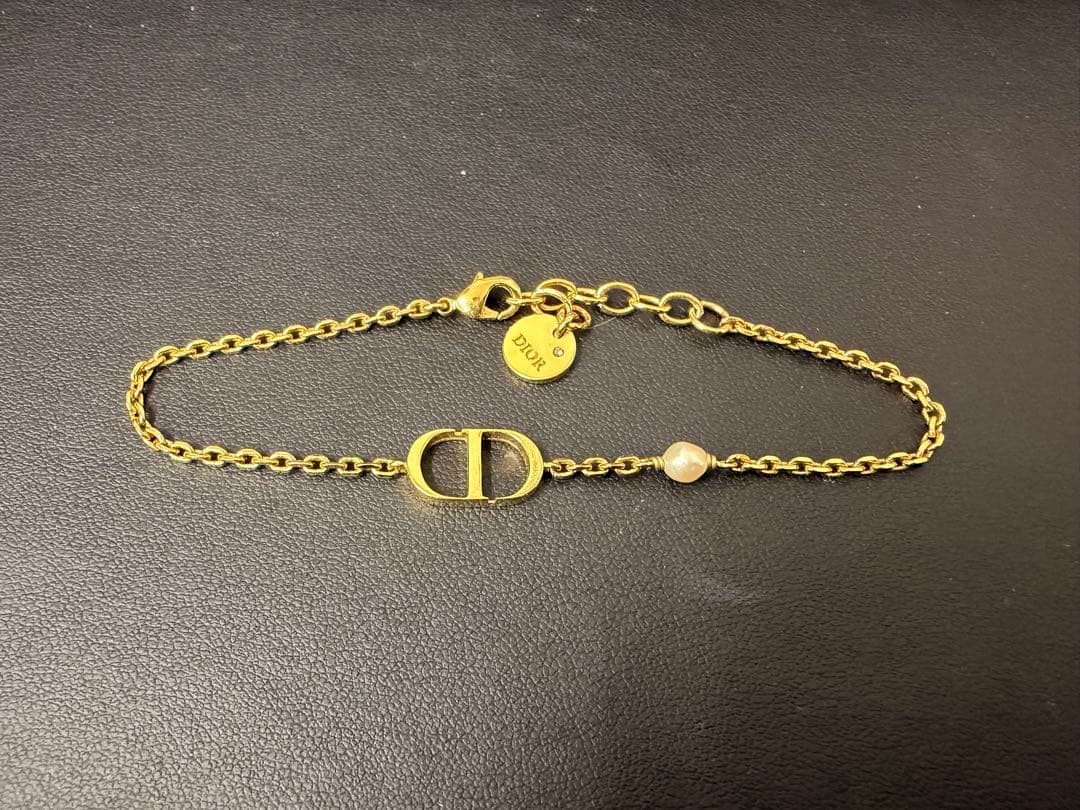 Dior　ディオール　Petit CD チェーンブレスレット　ロゴ　パール