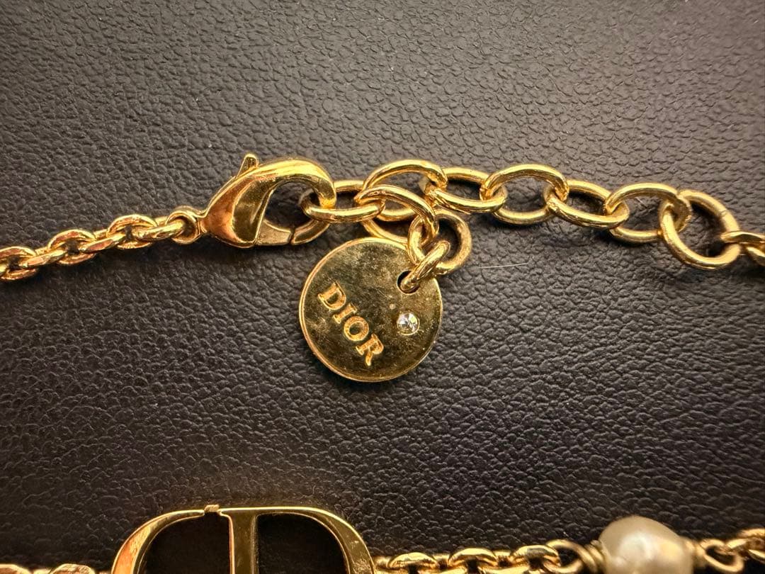 Dior　ディオール　Petit CD チェーンブレスレット　ロゴ　パール