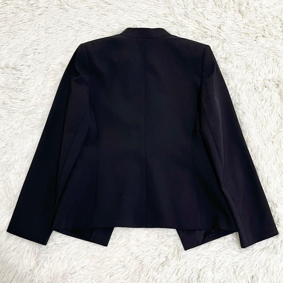 Theory TAILOR 近年 パンツスーツ ノーカラー ブラック 総裏地 S