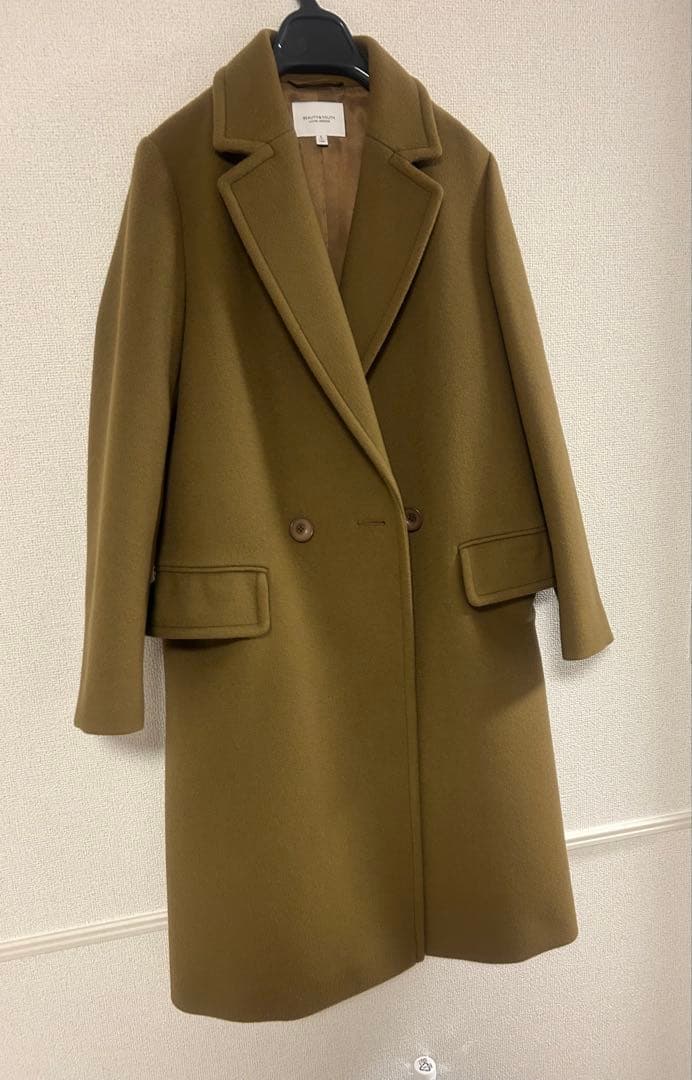 美品　ユナイテッドアローズ　オリーブカラー チェスターコート Lサイズ