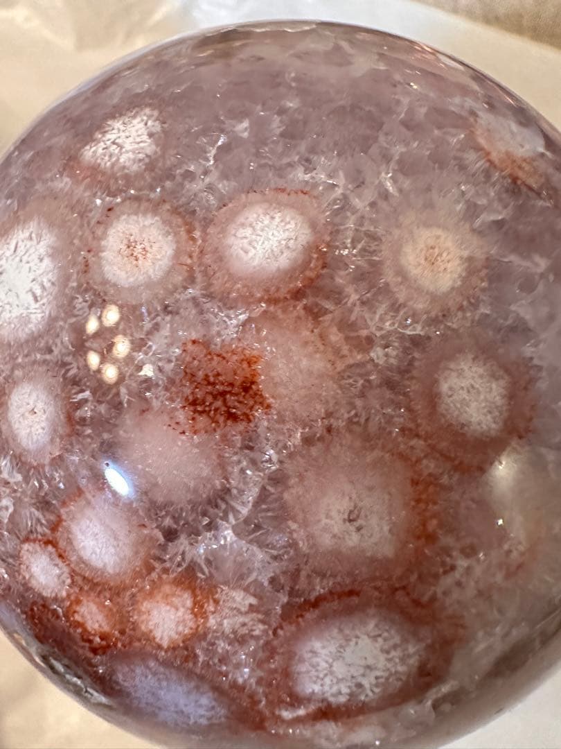 高品質　大きなサイズ　アメジスト　ピンクアメジスト　フラワーアゲート　スフィア