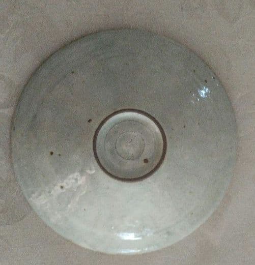 市野吉記さん　コウホ窯　丸皿　約14cm 青色花模様